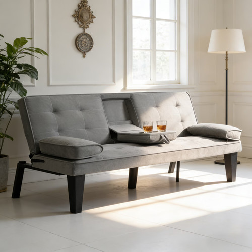 Modern linen futon - linen,