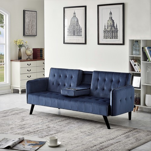 Velvet square arm sleeper - velvet,